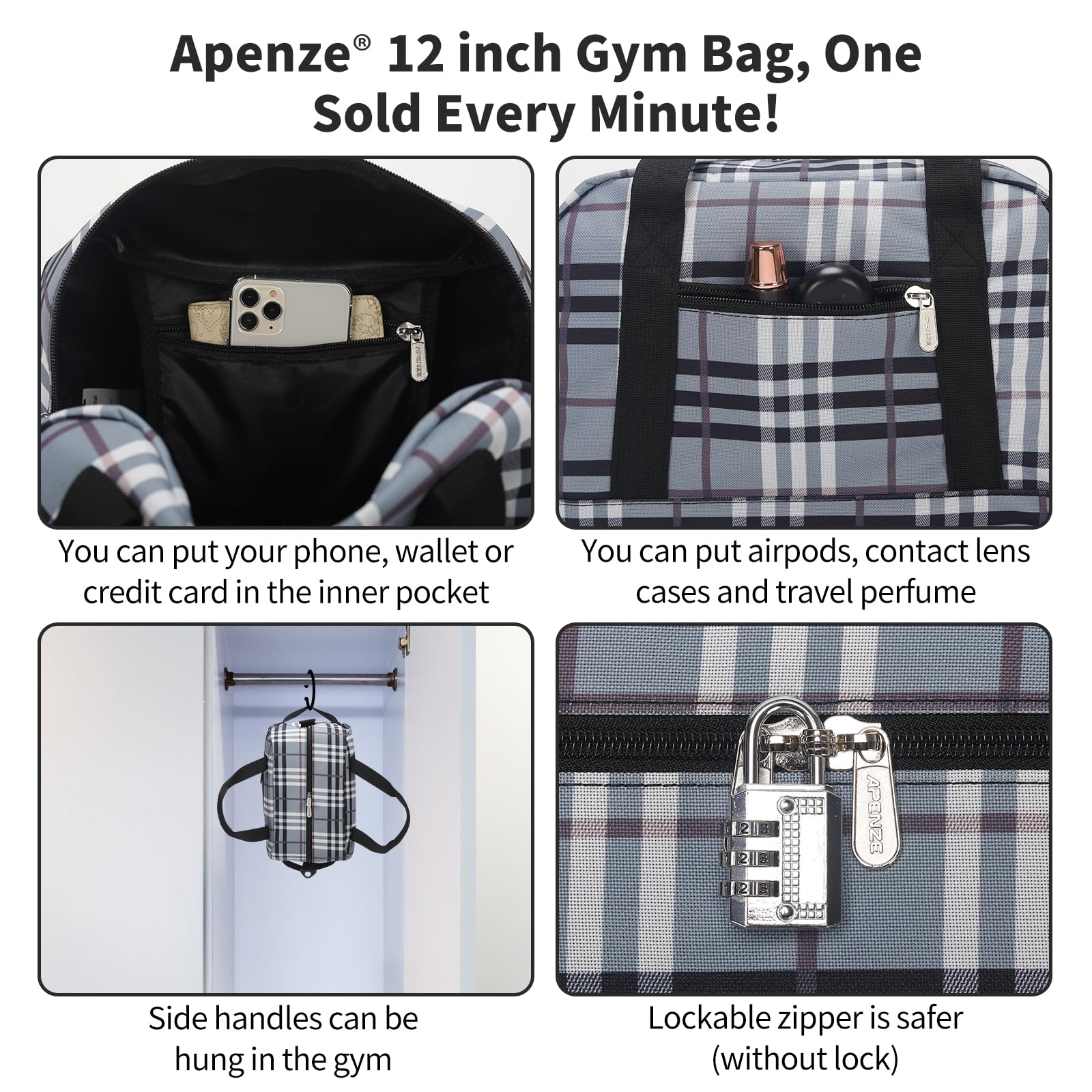 Apenze Small Gym Bag Carry On Bag - 12 in Mini Duffle Bag Lightweight for Overnight Travel(Camouflage)
