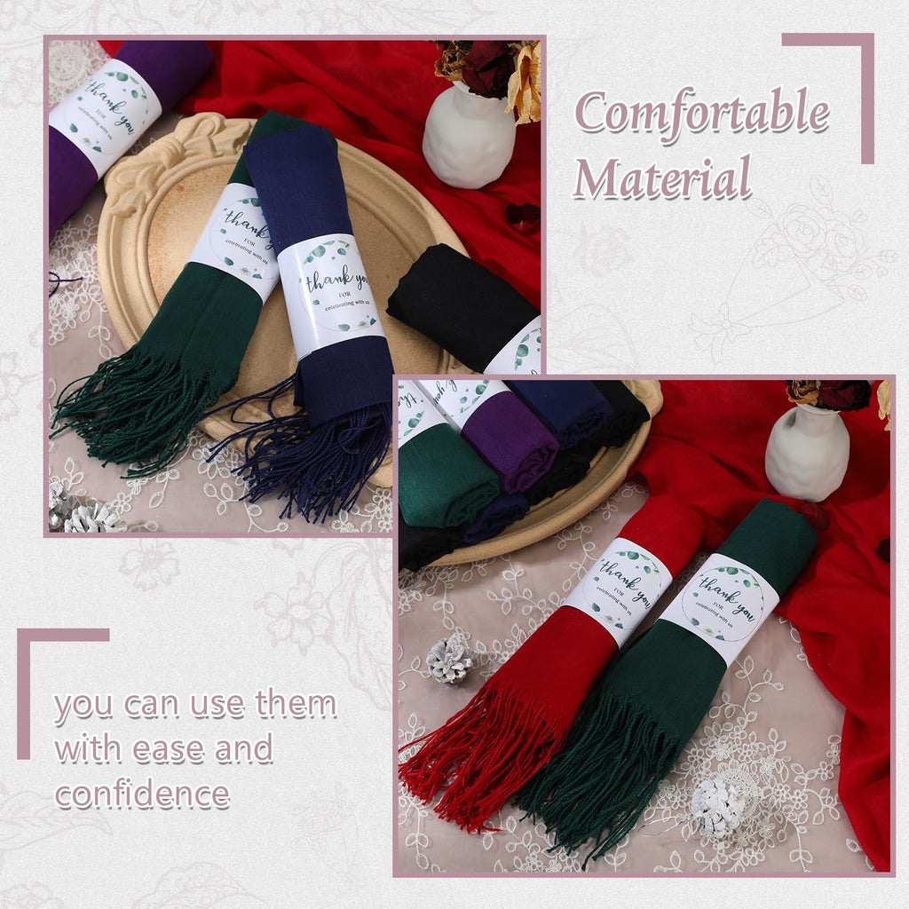 Ramede 50/100 Bulk Wedding Shawl Scarf for Women 79 x 28 Guests Shawl Wraps Gifts for Women Bridal Shawls with Thank Cards