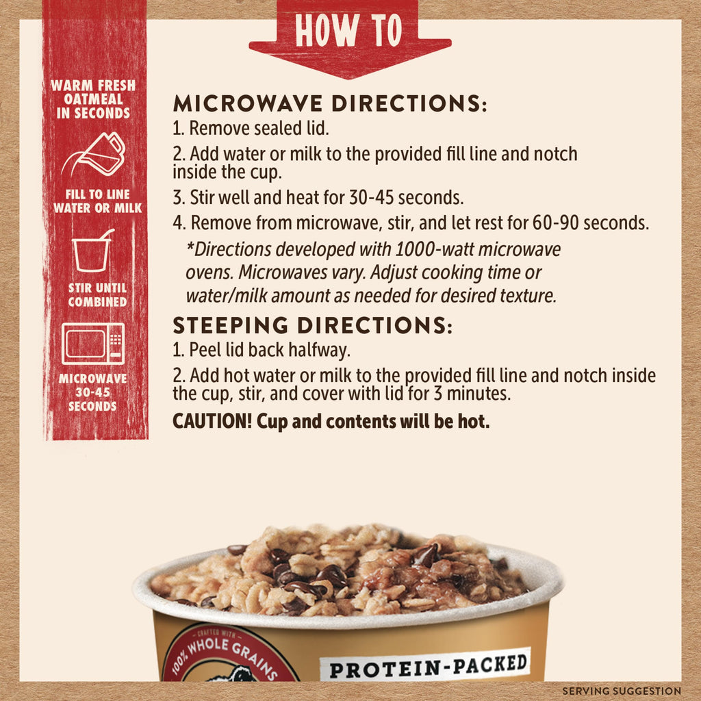 Kodiak Cakes Instant Protein Apple Cinnamon Oatmeal in a Cup, 2.12oz (Pack of 12)