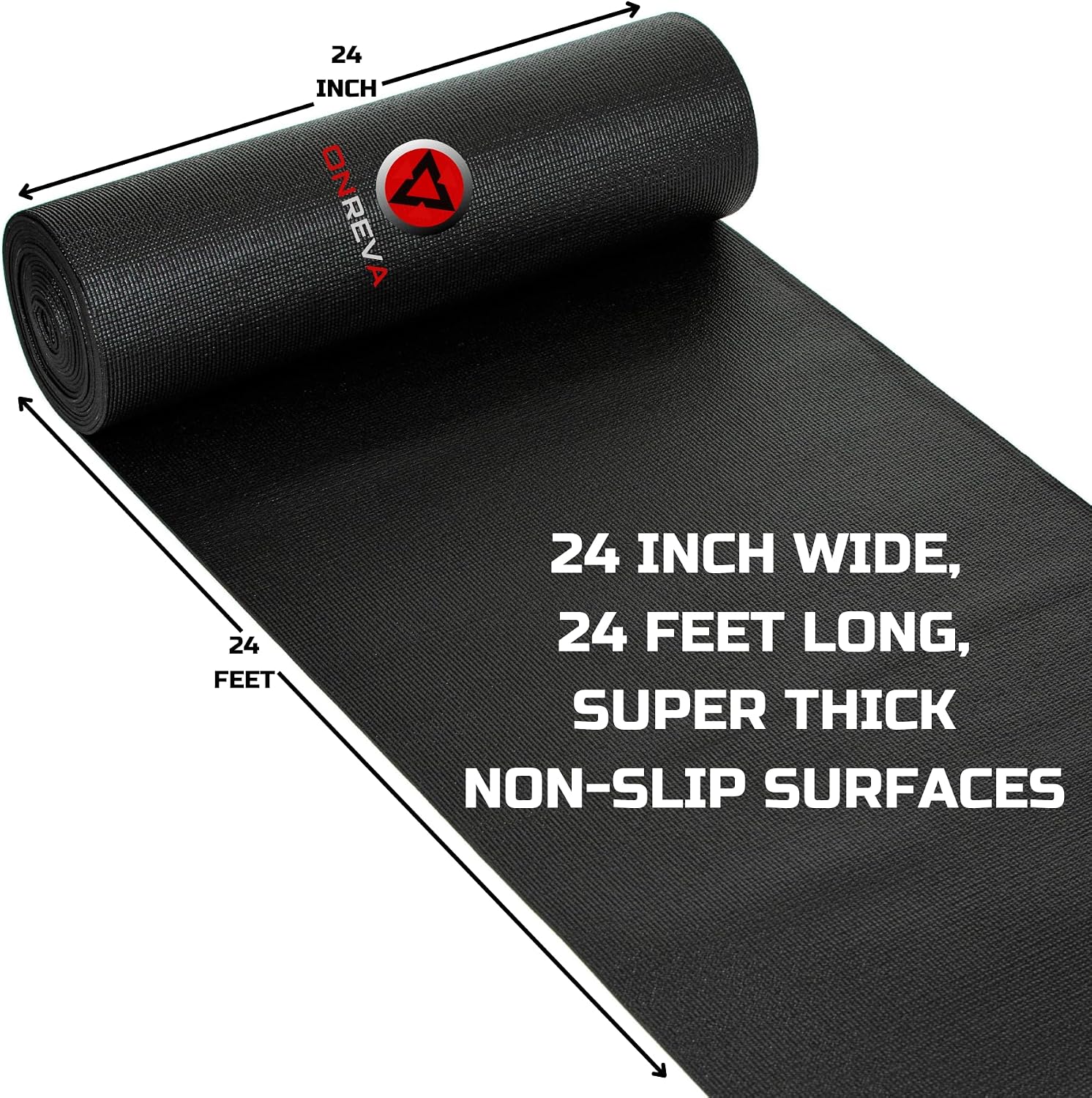 ONREVA Tool Box Liner 24 inch Wide x 24 Ft Large, Toolbox Drawer Liners, Heavy Duty Shelf Rubber Mat, Non Slip Pad Organizer for Rolling Tool Chest Drawers, Cabinet, Workbench, Black