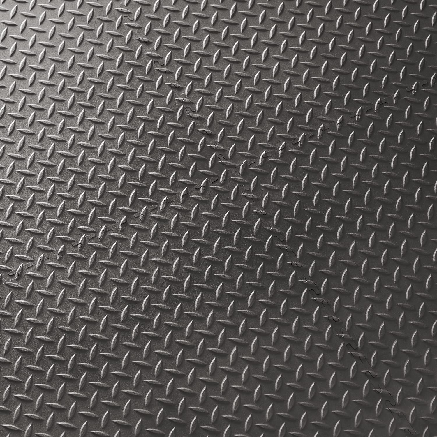 VersaTex Garage Floor 18 x 18 inch Square Rubber Diamond Plate Interlocking Floor Tiles for Home Gym, Garage Flooring, Trade Show Flooring, Basement Tiles, 24 Pack (Black)