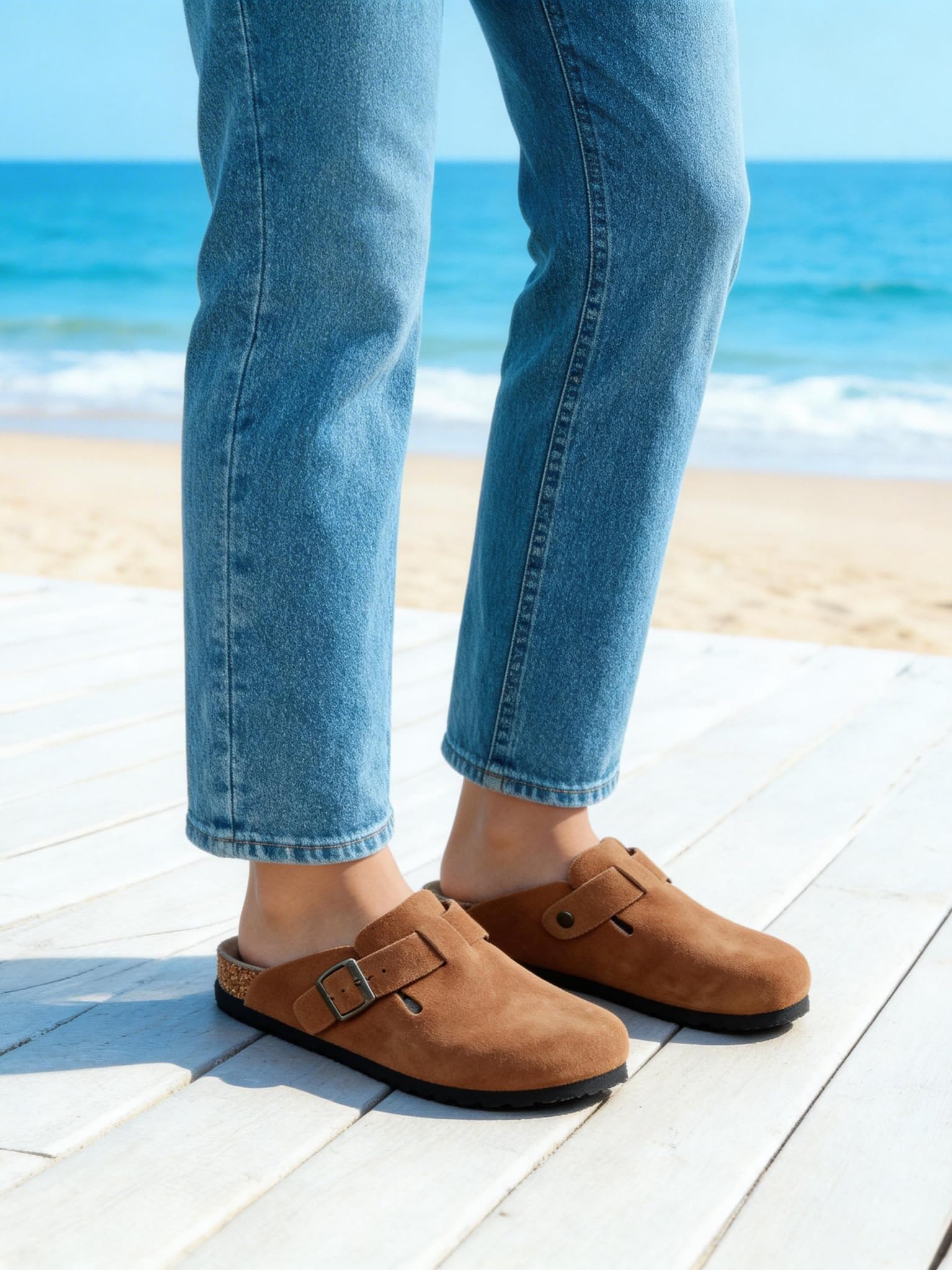 Clogs For Women, Womens Clogs- Mules House Slipers With Arch Support And Adjustable Buckle