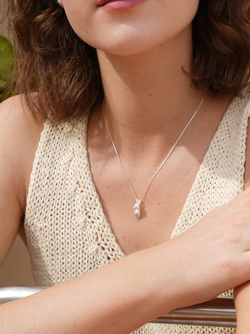 S.Leaf 925 Sterling Silver Cat Necklace Jewelry for Women Trendy Dainty Charm Pendant Necklaces Best Friend Birthday Gifts for Her Sister Mom Wife Womens