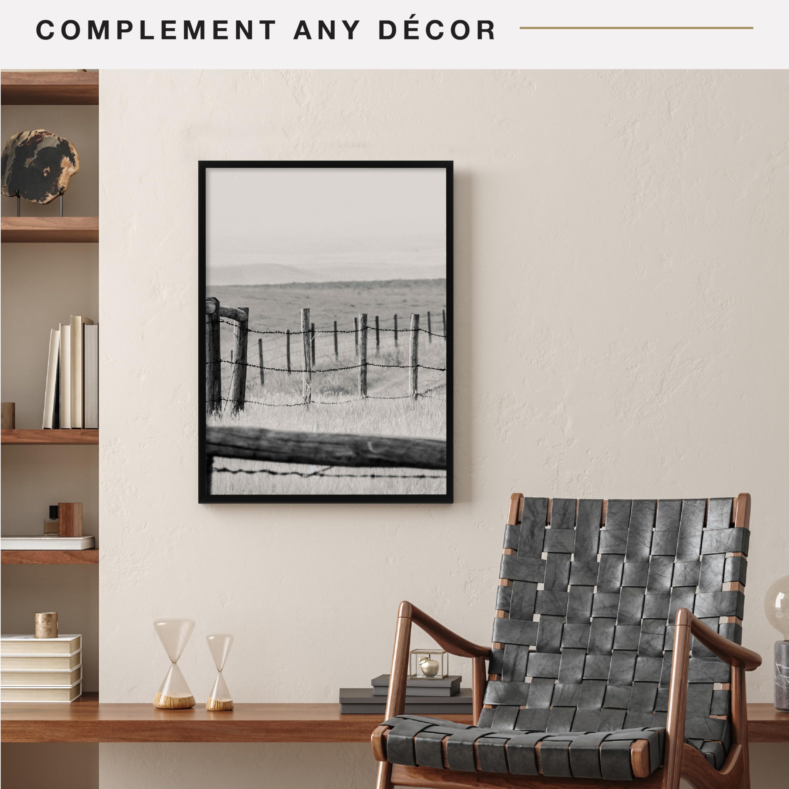 MCS Everline Collection 14x20 Matted Poster Frame with 11x17 Picture Display, Black Vertical & Horizontal Wall Hanging Large Frame for Photos, Posters & Art Prints (1-Pack)