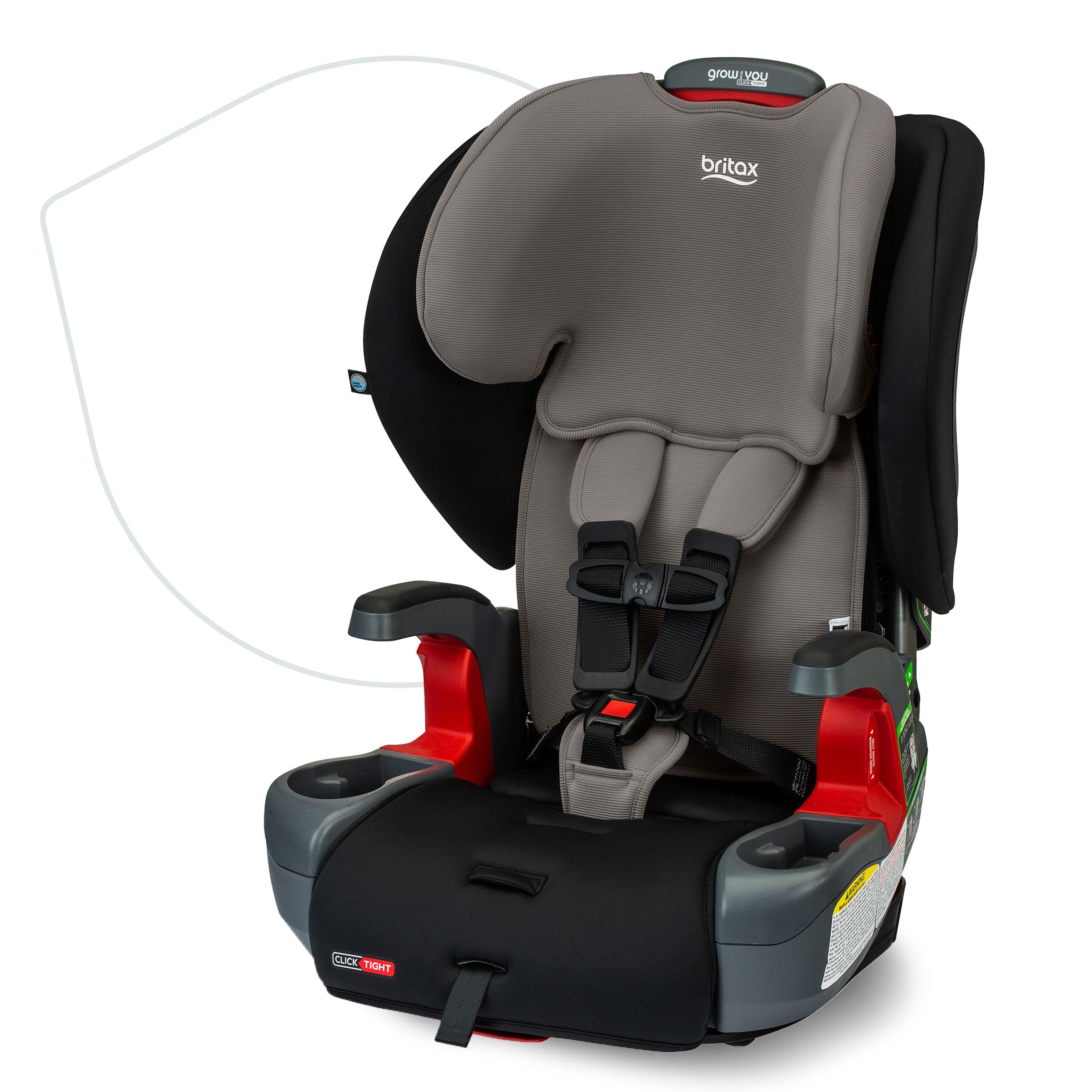 Britax Grow with You ClickTight Harness-2-Booster Car Seat, 2-in-1 High Back Booster, Black Contour