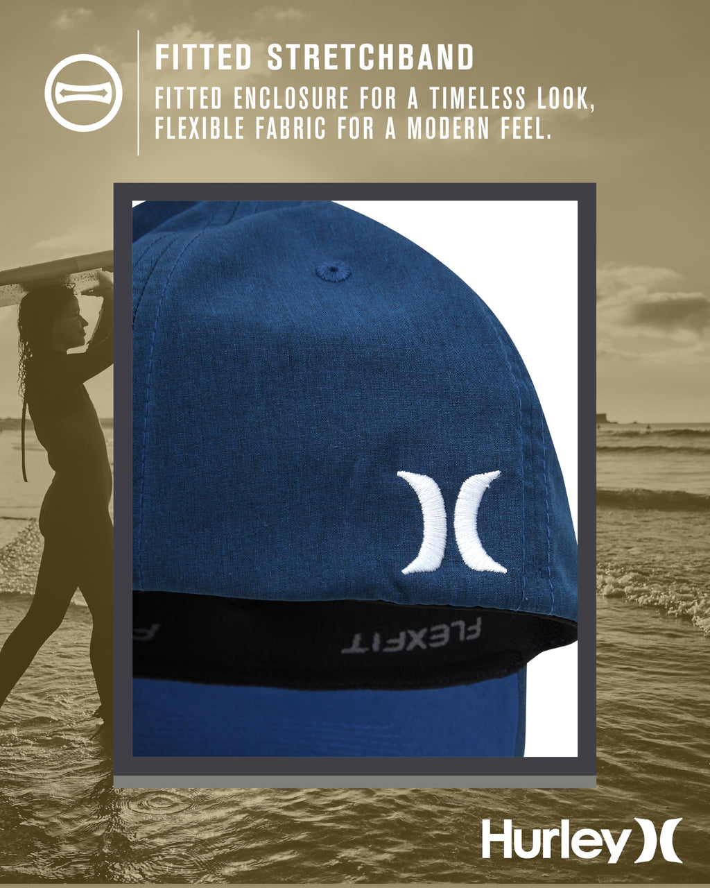 Hurley mens One & Only Corp Flexfit Perma Curve Bill Baseball Hat