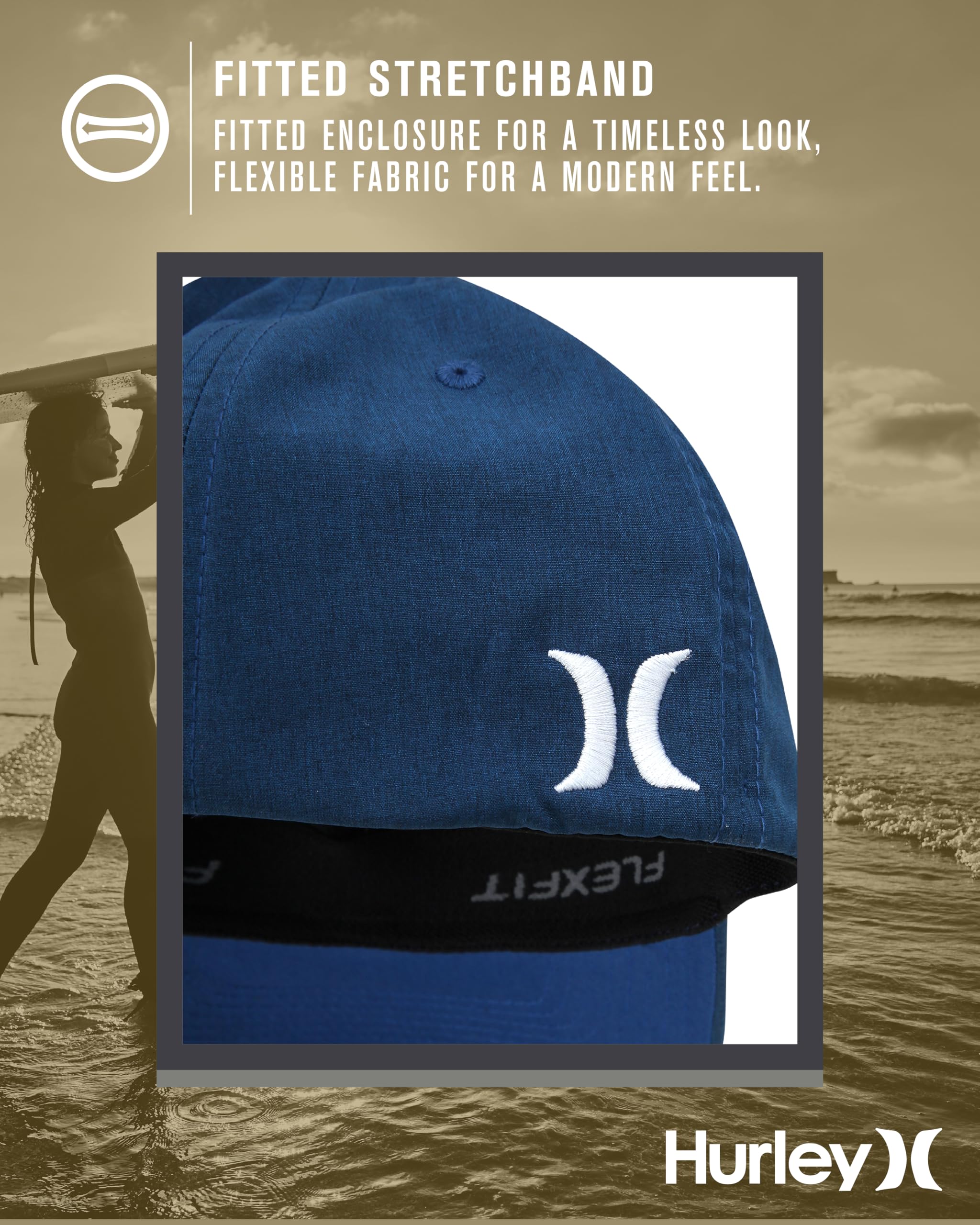 Hurley mens One & Only Corp Flexfit Perma Curve Bill Baseball Hat