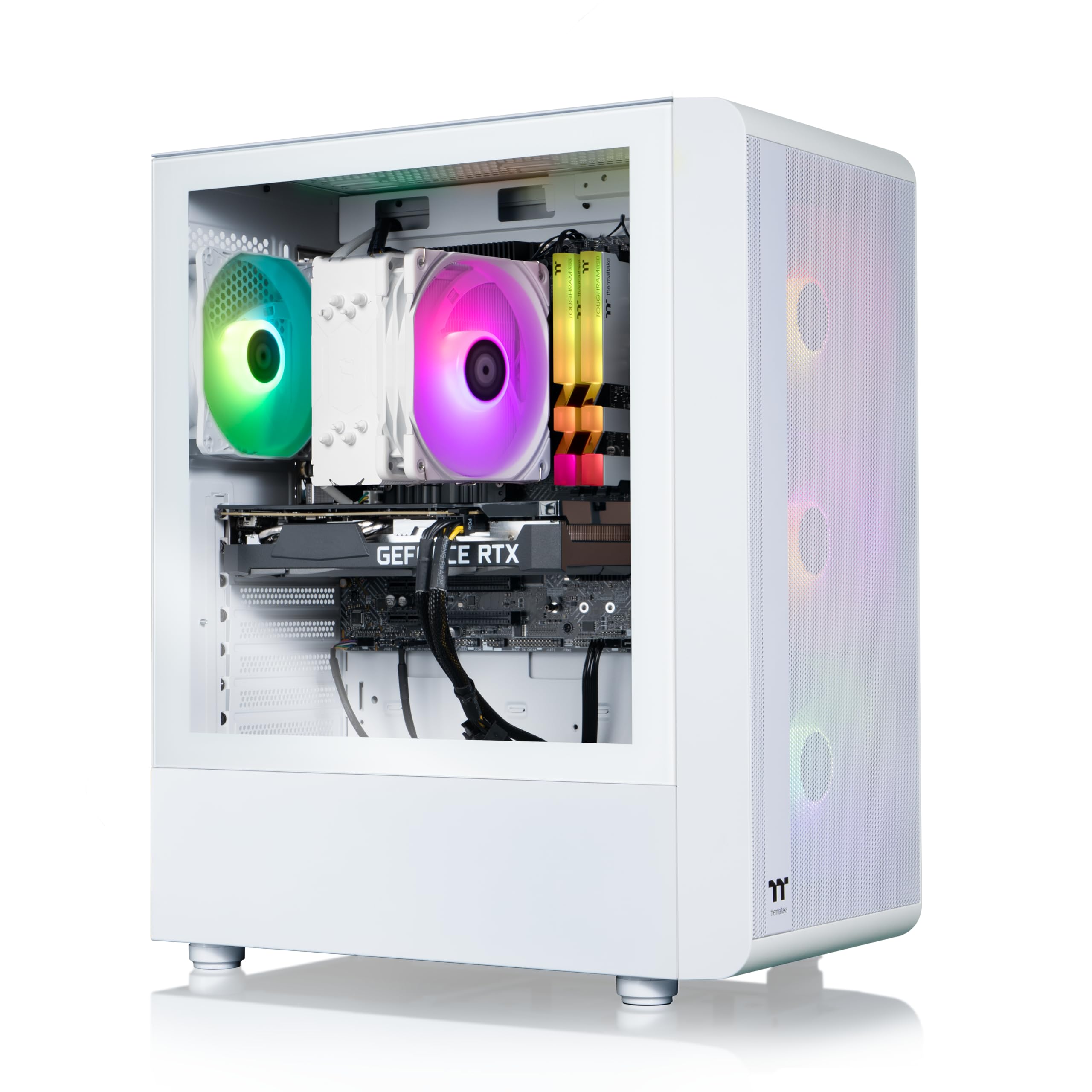 Thermaltake LCGS Quartz R66 Gaming Desktop (AMD Ryzen™ 5 5600, ToughRam DDR4 3600Mhz 16GB RGB Memory, AMD Radeon™ RX 6600, 1TB NVMe M.2, WiFi, Windows 11) S2QT-B550-R66-LCS