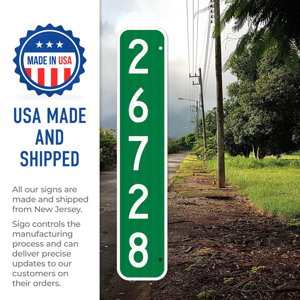 911 Address Number Sign, Custom Emergency Reflective Mailbox Sign, Visible Day & Night, Ideal for Driveway, Multi Unit Buildings and House, 6x12 Inches, 3M EGP Reflective .040 Aluminum, Fade Resistant,