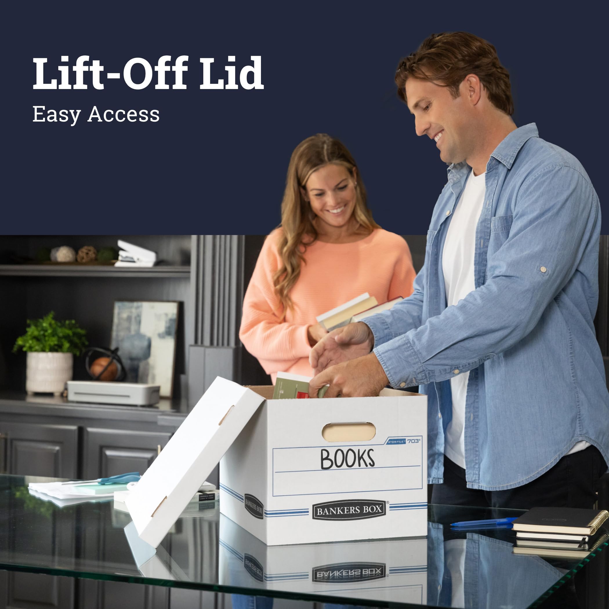 Bankers Box 4-Pack Basic Duty File Storage Boxes with Lids, Letter/Legal, STOR/FILE, (0070308)