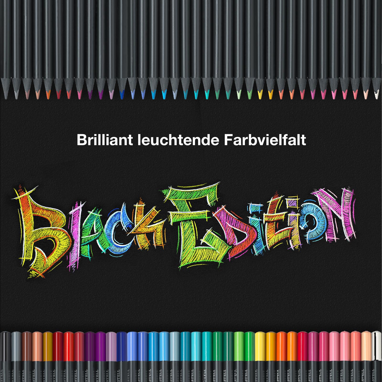 Faber-Castell Black Edition Colored Pencils| Great Back to School Art Supplies | Classic (12 Count)