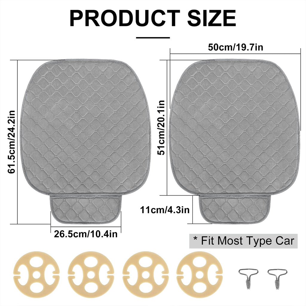 surpassme Comfortable Car Seat Covers Universal Front Seat Covers for Car Accessories, Padded Car Interior Covers for Automotive, SUV, Truck, and Van(Black)