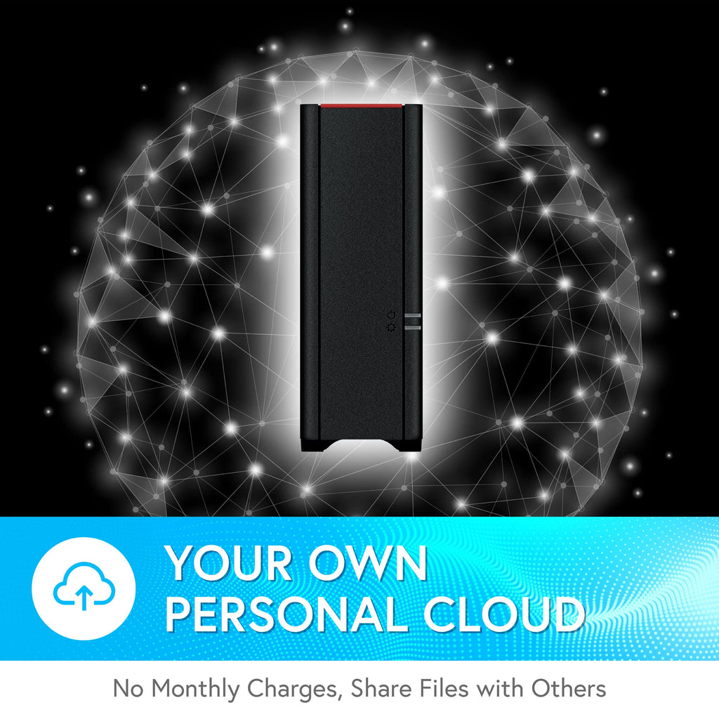 BUFFALO LinkStation 210 2TB 1-Bay NAS Network Attached Storage with HDD Hard Drives Included NAS Storage that Works as Home Cloud or Network Storage Device for Home