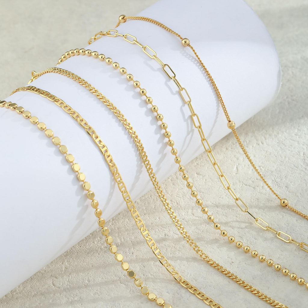 Coshilta Gold Bracelets for women 14K Gold Bangle Bracelet Stack - Adjustable Waterproof Trendy Bracelets Gold Filled Stacks Bangles Link Chain Gold Bracelet Non Tarnish for Women Jewelry Gifts