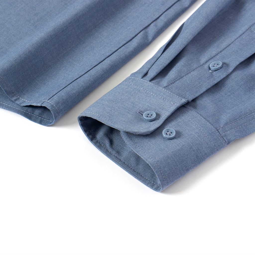 FAHIZO Men's Dress Shirt Casual Regular Fit Stretch Solid Long Sleeve Button Up Shirts
