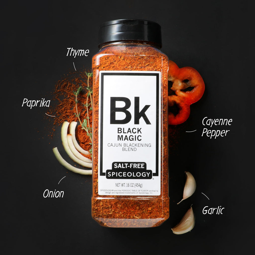 Spiceology – Black Magic Cajun Blackening Seasoning – Bold & Savory Spice Blend for Chicken, Fish, Turkey, and More – Versatile Dry Rub – 4.4 oz