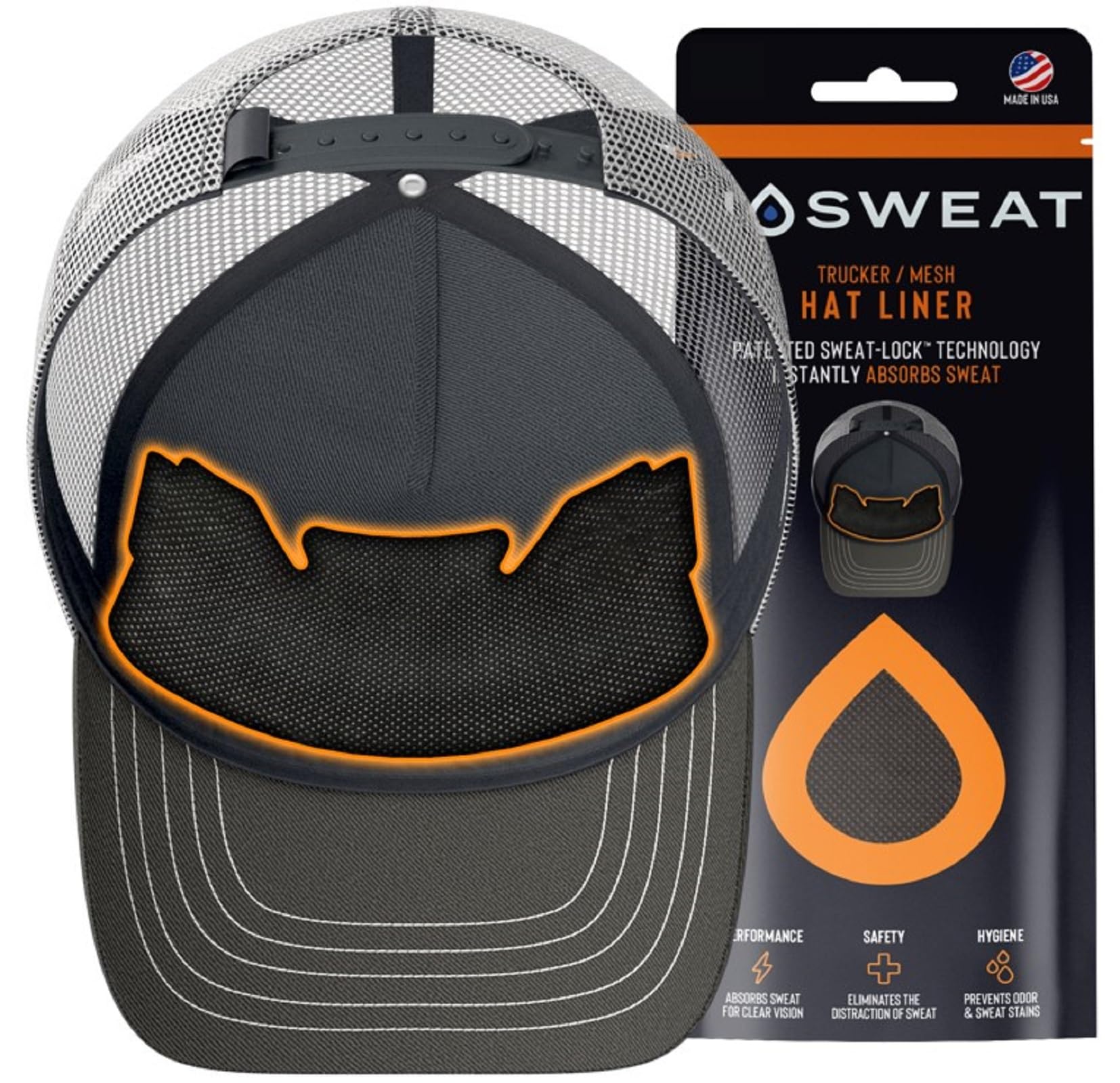 Trucker Hat Sweat Liner & Mesh Hat Sweat Guard Bands | Prevents Odor & Stains | Made in The USA - 3 | 6 | 12 | 25 Pack