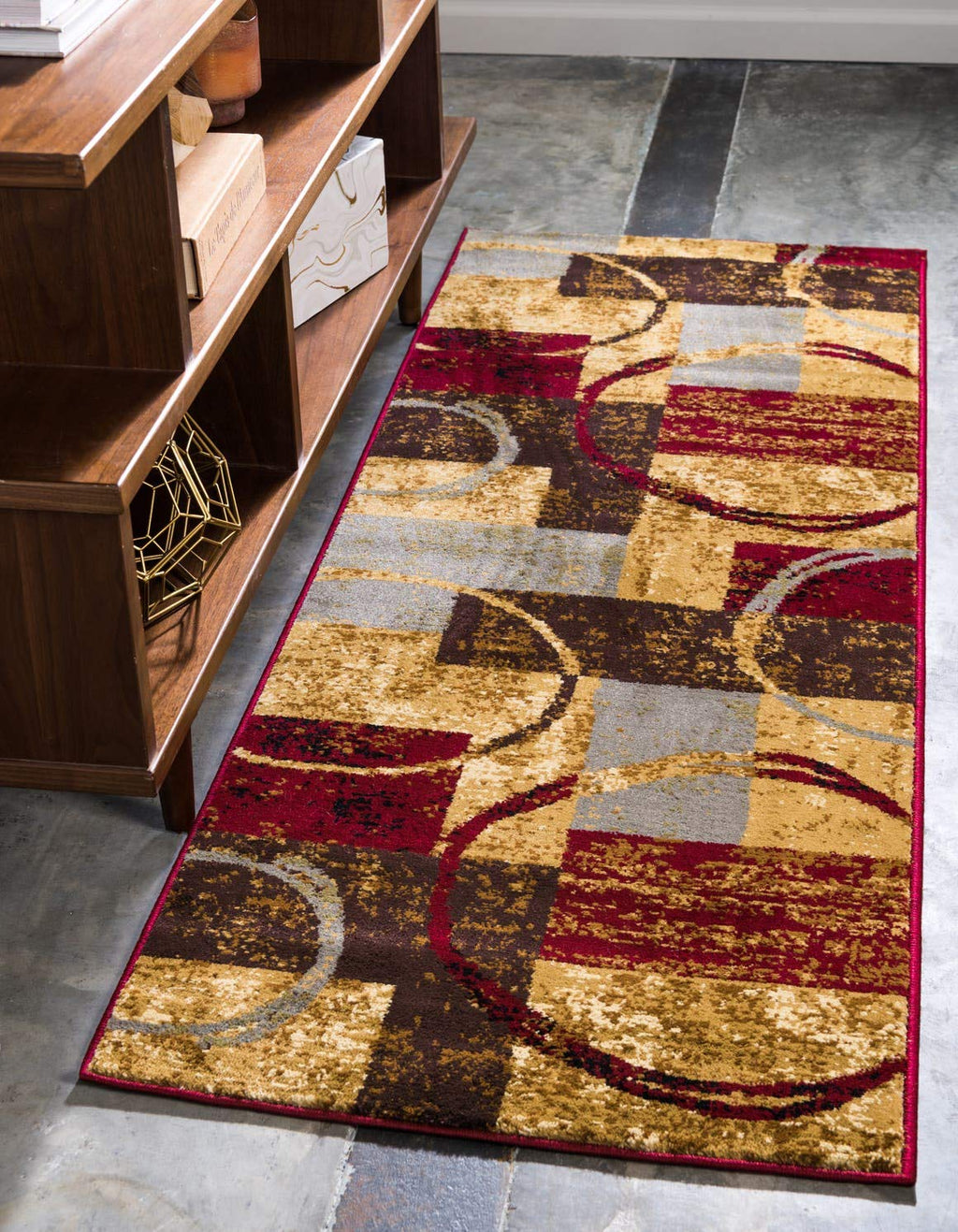 Unique Loom Barista Collection Area Rug - Kouillou (2' 2" x 3' 1" Oval, Multi/Brown)