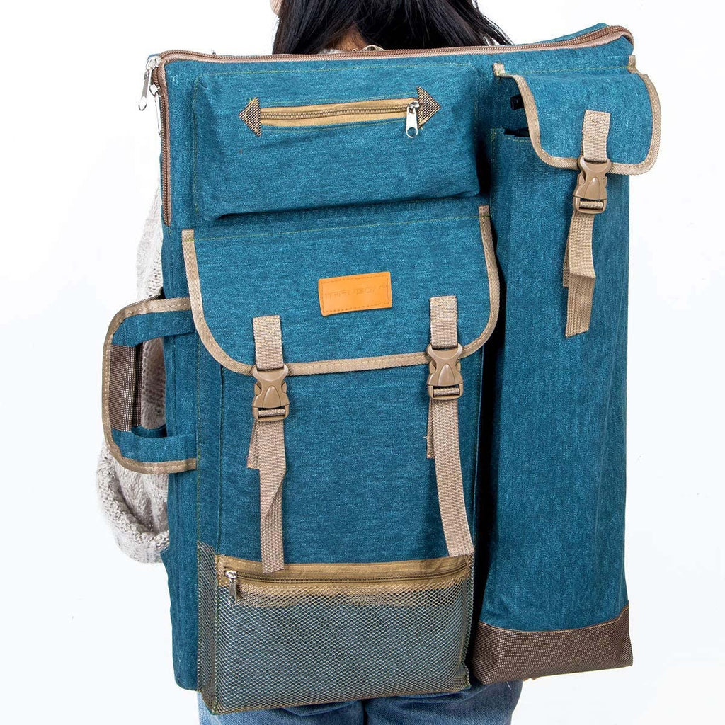TRANSON Art Portfolio Case Artist Backpack Canvas Bag Large 26” x 19.5”