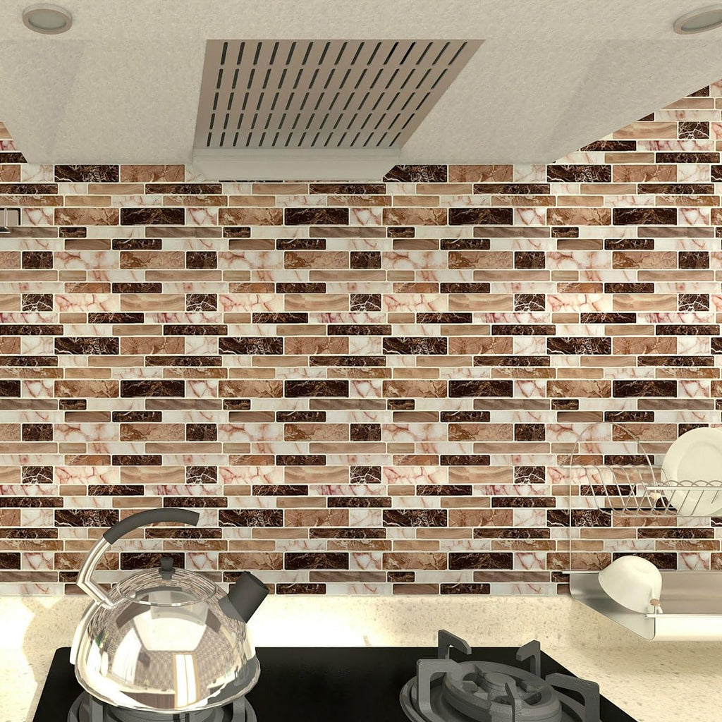 WOWSTAR 10-Sheet Peel and Stick Backsplash Tile for Kitchen, Back Splash Stick On Tiles for Kitchen Wall (Sand)