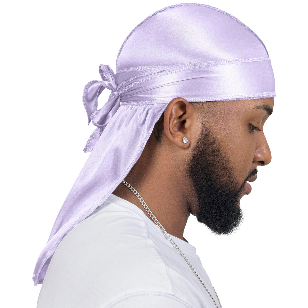 4PCS Silky Durags for Men Women 360 Waves with 1 Wave Cap, Silky Satin Durag Extra Long Tails