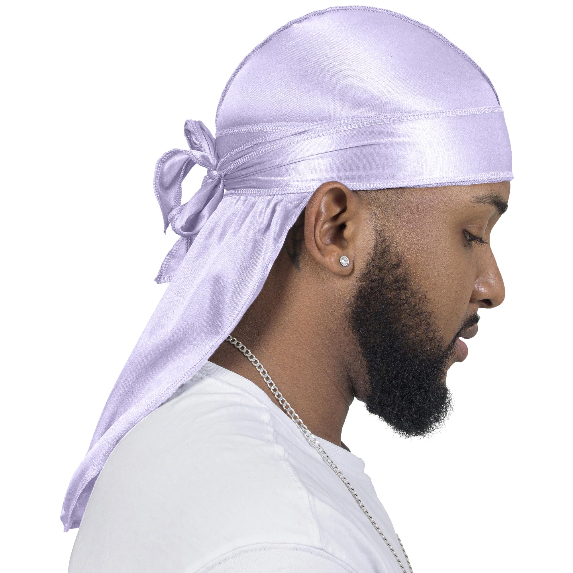 4PCS Silky Durags for Men Women 360 Waves with 1 Wave Cap, Silky Satin Durag Extra Long Tails