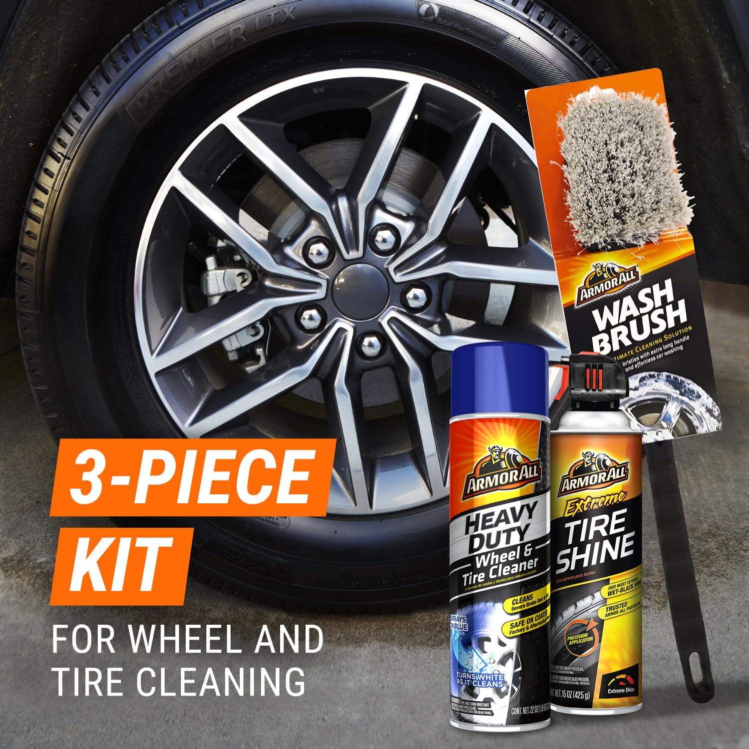 Armor All Extreme Tire Shine Spray , Tire Cleaner and Shine, 22 Fl Oz Each, 6 Pack