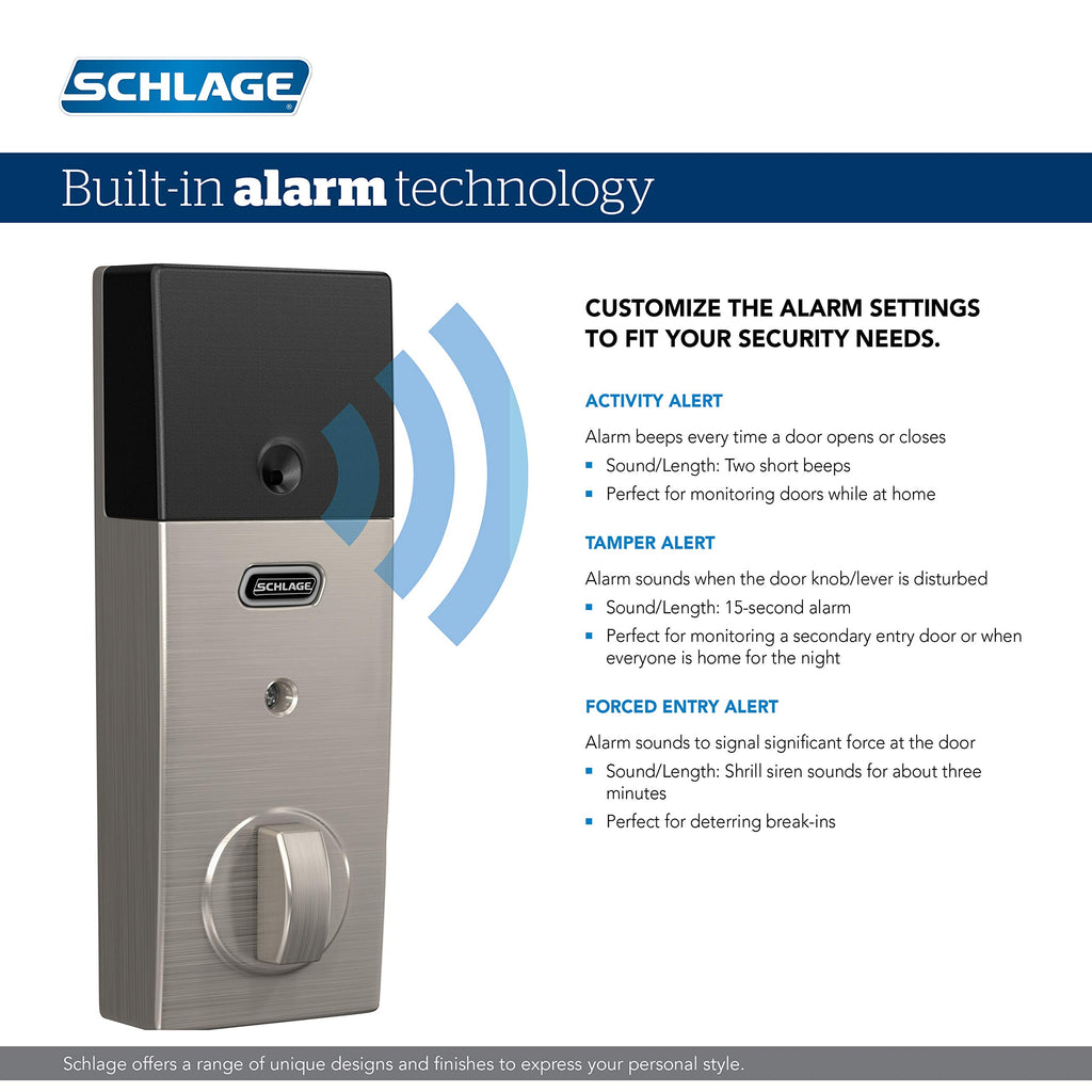 Schlage Connect Smart Deadbolt Lock with Touchscreen Keypad, Keyless Front Door Entry, Z-Wave Plus Compatible, Aged Bronze, BE469ZP CEN 716