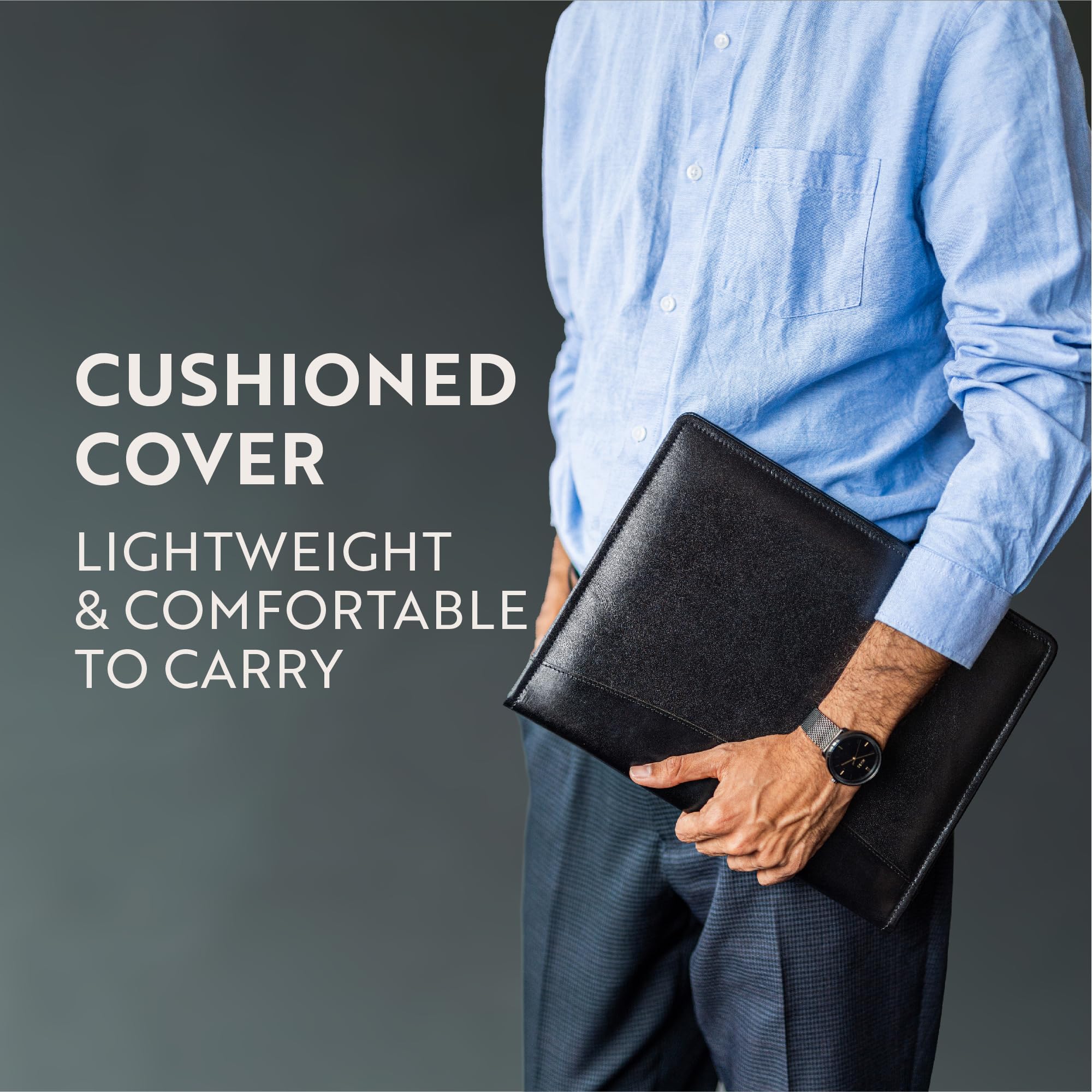 Leather Portfolio Professional Organizer Padfolio – Resume Folder with Luxury Pen, Stylish Document Folio for Letter Size Writing Pad with Business Card Holder, Ideal Gift Portfolios for Men and Women