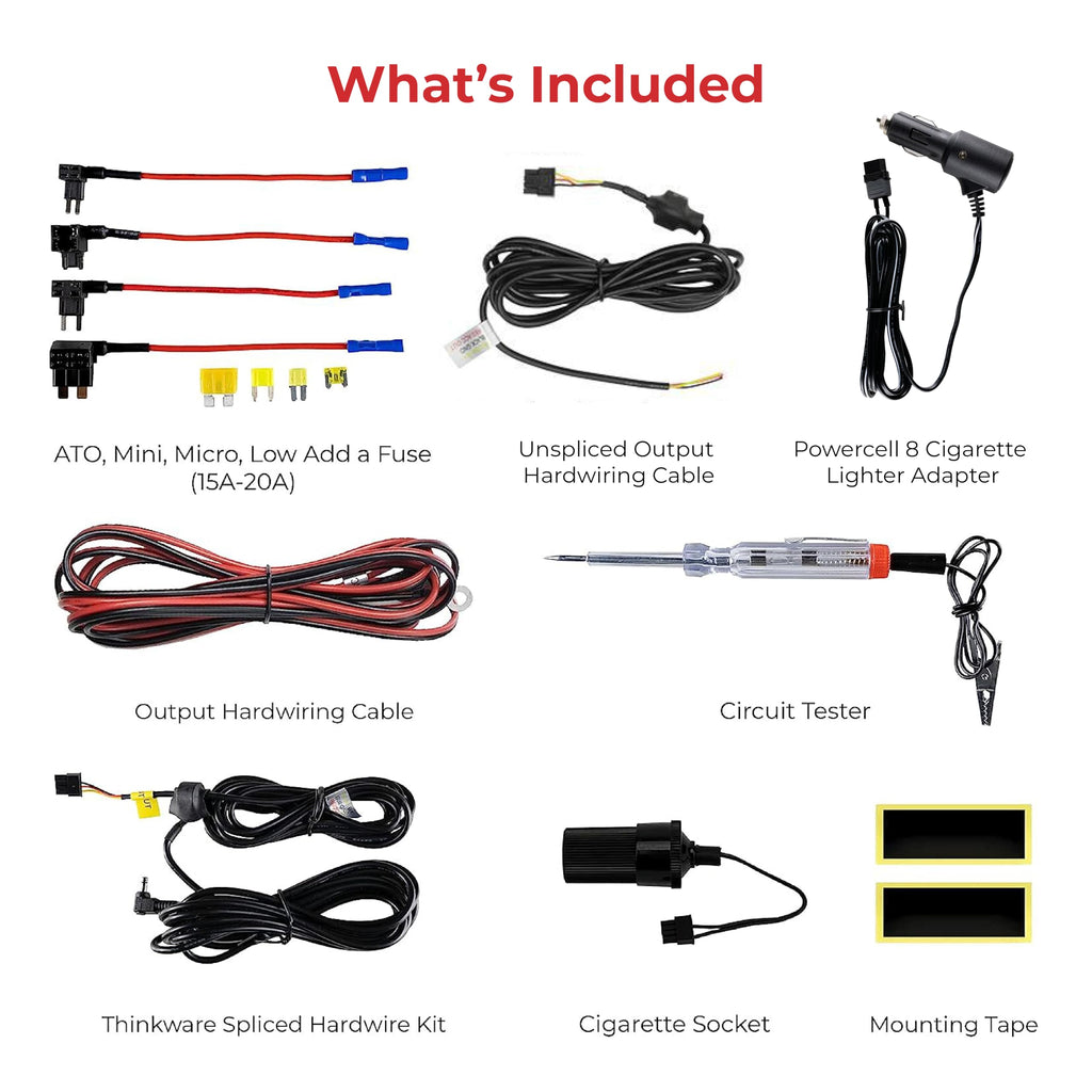 BlackboxMyCar PowerCell 8 Dash Cam Battery Pack (with Spliced Hardwiring Kit for Thinkware Dash Cams)