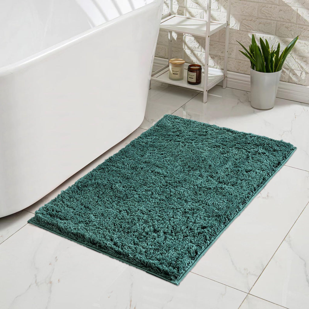 CozeCube Circle Fleece Bath mats for Bathroom, Fluffy Absorbent, Melange Quick Dry Microfiber Bath Rugs, Non Slip Washable Shower Mat Gifts, Brown, 24" X 16"