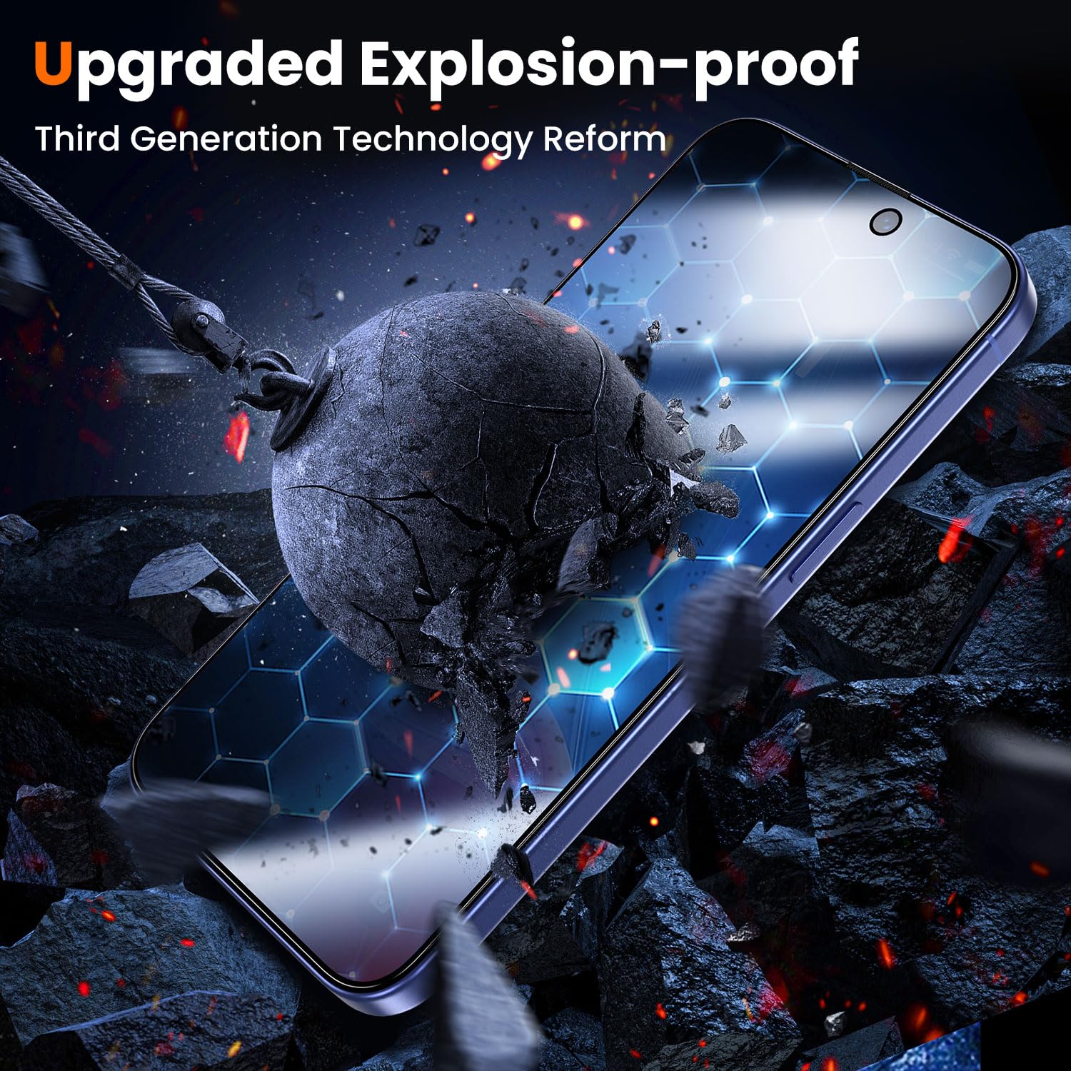 UniqueMe for iPhone 12 Pro Max Privacy Screen Protector - [Military Grade Shatterproof & 9H+ Hardness] Screen Protector 12 Pro Max Tempered Glass Full Coverage Protection, Easy to install, 2 Packs