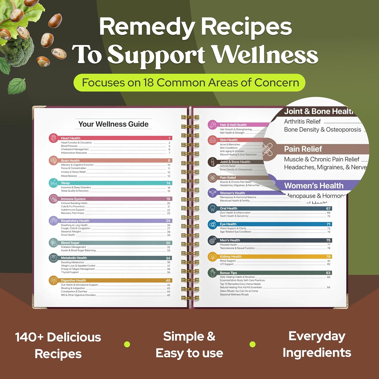 The Natural Healing Handbook, Spiral-Bound Guide for Herbal Remedies and Natural Recipes, by Ancient Remedies (The Natural Healing Handbook by Ancient Remedies)