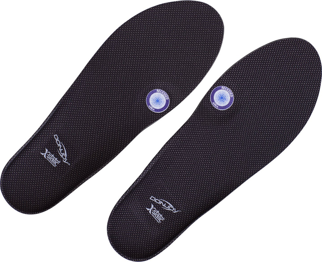 DonJoy Arch Rival Pre-Fabricated Silver-Coated Fibers Woven Orthotic Inserts Pair with Elevated Heel (Size A, Black)
