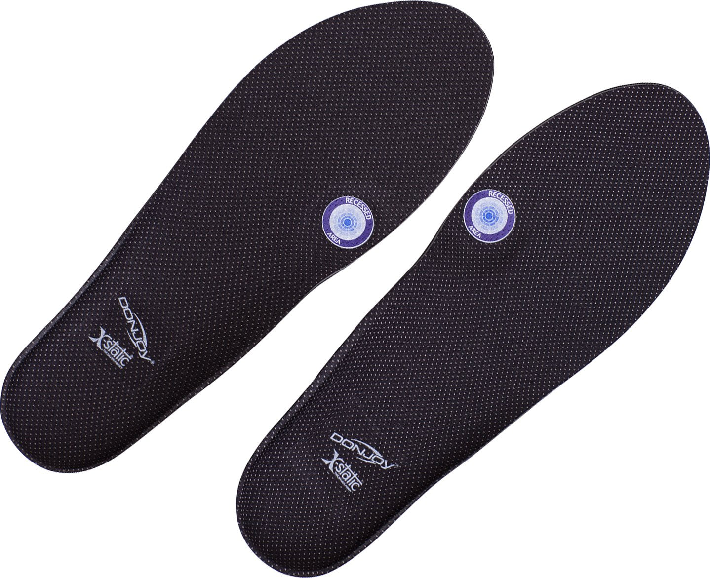 DonJoy Arch Rival Pre-Fabricated Silver-Coated Fibers Woven Orthotic Inserts Pair with Elevated Heel (Size A, Black)