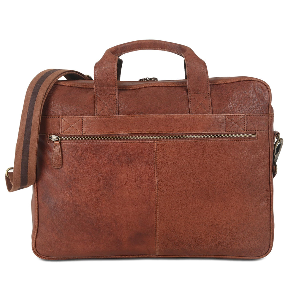 Leather briefcase 18 Inch Laptop Messenger Bags for Men and Women Best Office briefcase Satchel Bag (Black)