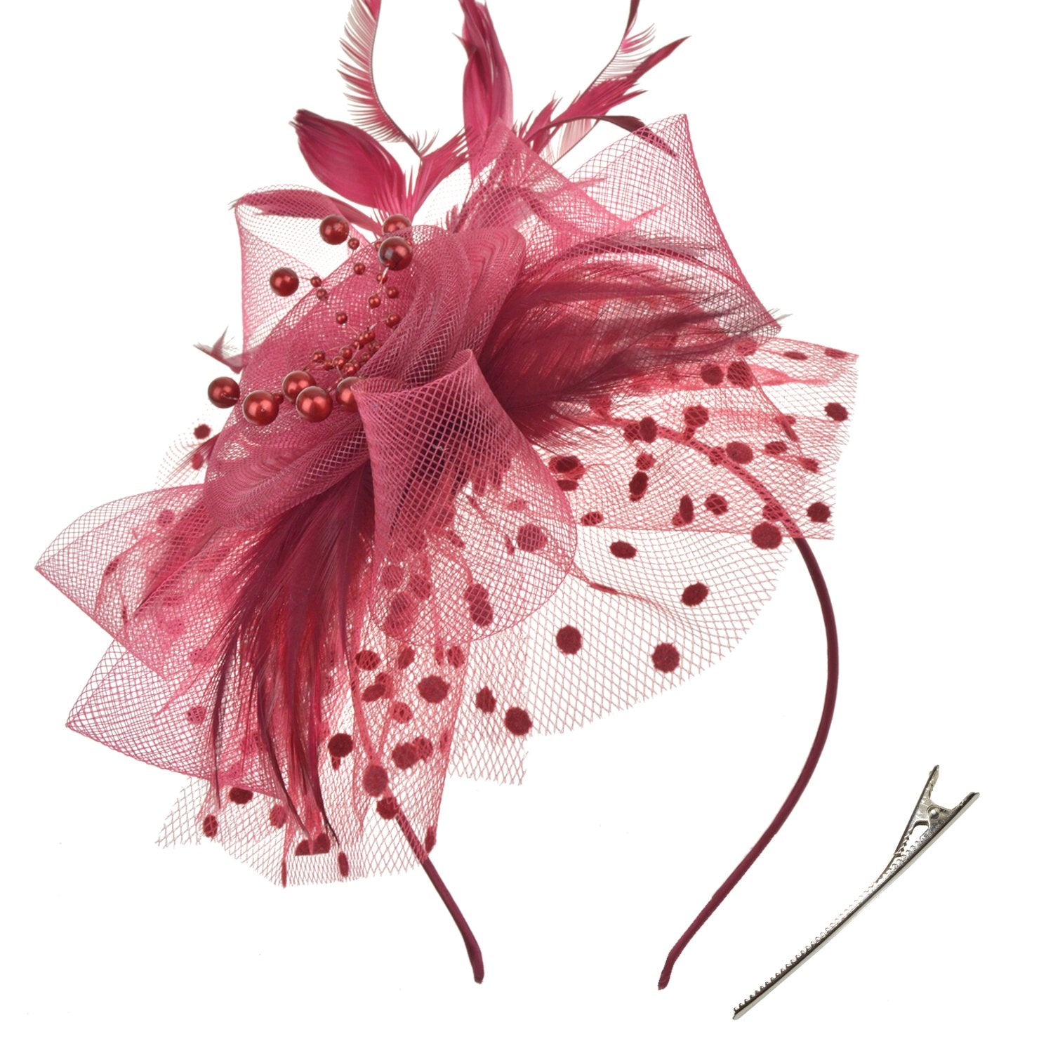 AQOKKA Women Fascinators Hats Flower Fascinators with Headband and Clip Tea Party Headwear for Women and Girls