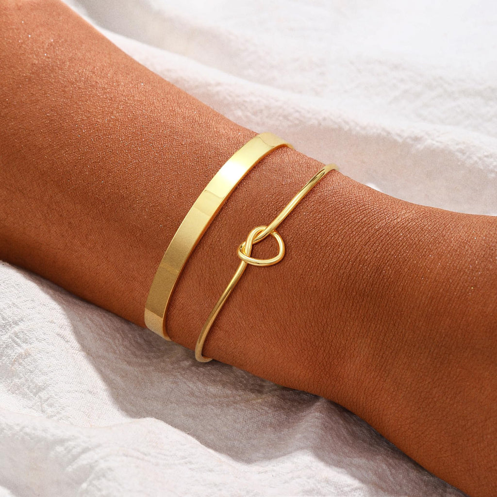 Coshilta Gold Bracelets for women 14K Gold Bangle Bracelet Stack - Adjustable Waterproof Trendy Bracelets Gold Filled Stacks Bangles Link Chain Gold Bracelet Non Tarnish for Women Jewelry Gifts
