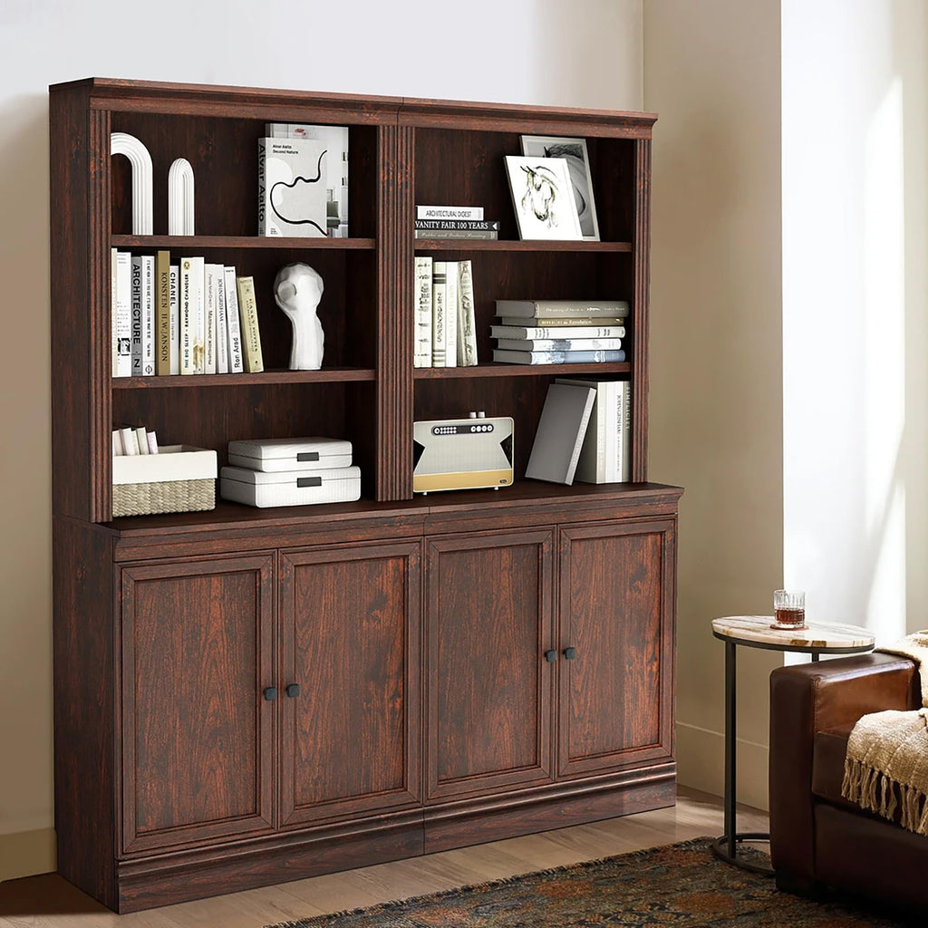 JAHRSTIM Halston Bookshelf, 5-Tier Tall Deep Storage Shelf, Adjustable Open Shelving Unit Closet Organizer and Storage for Living Room Home Office Bedroom, Modular Deep Bookcase Bookshelves