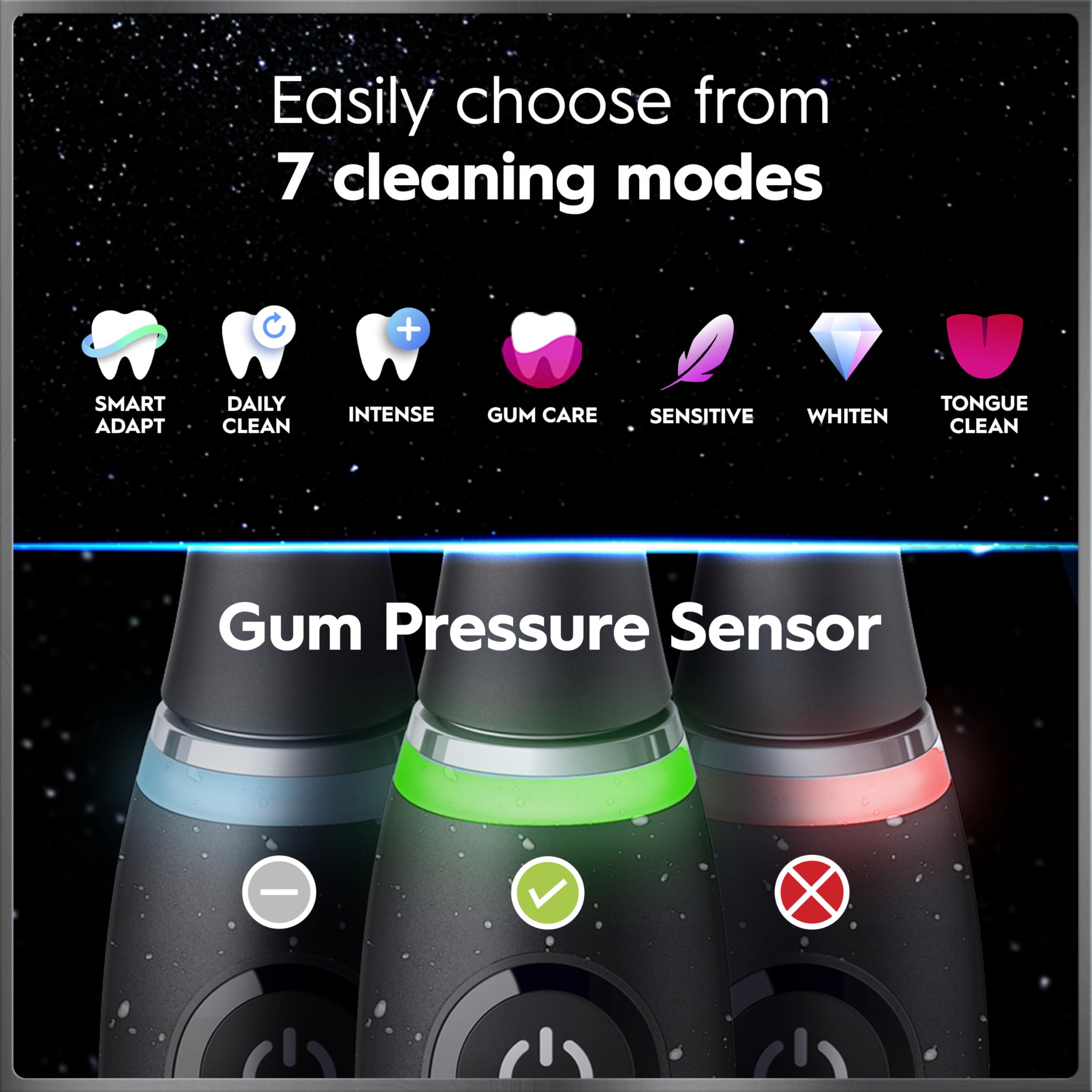 Oral-B Rechargeable Electric Toothbrush, iO10 Ultimate Clean, 7 Cleaning Modes, Interactive Display, iSense Charger, Charging Travel Case, 4 Brush Heads, Rechargeable Toothbrush, Black