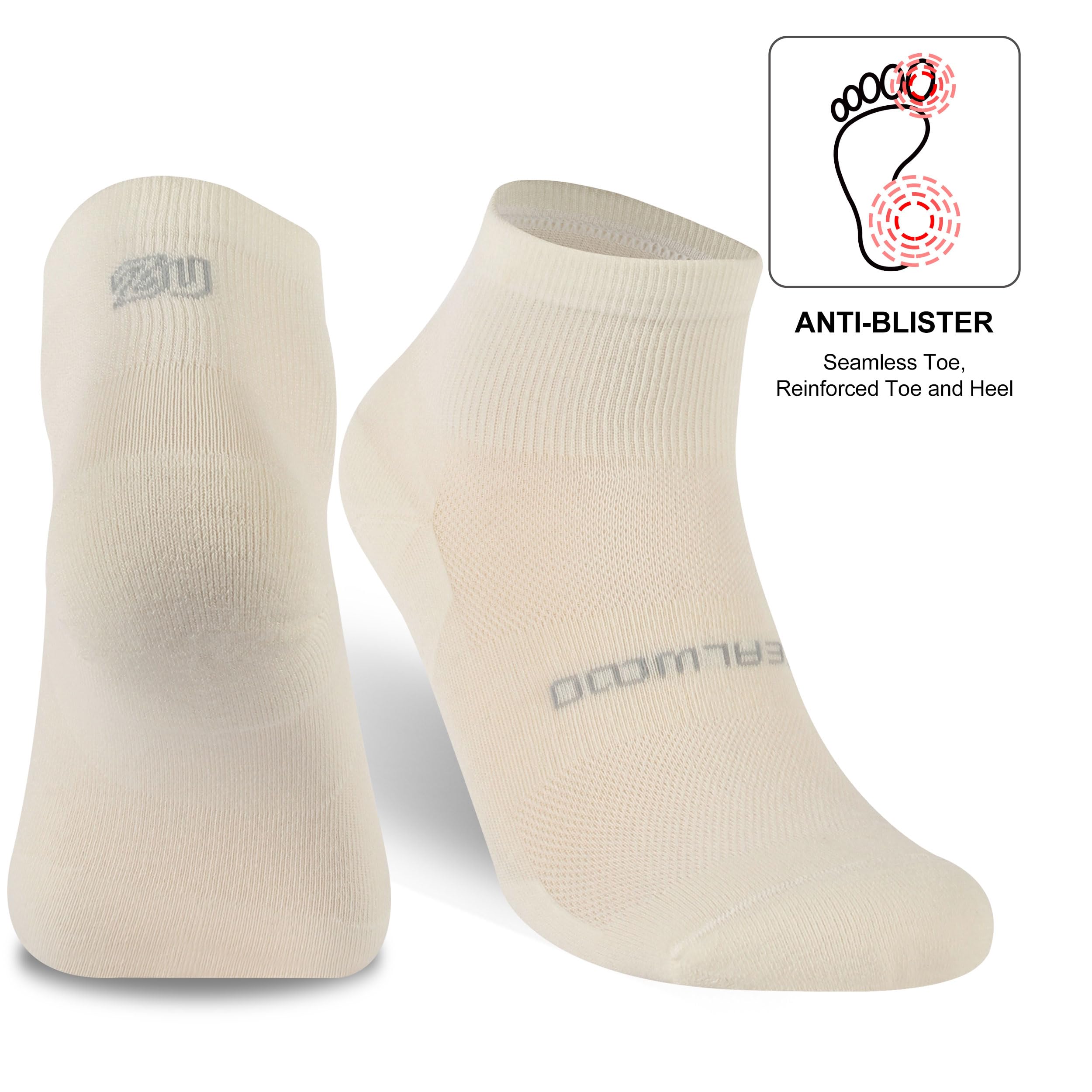 No Show Athletic Socks, ZEALWOOD 3 Pairs Merino Wool Ultra-Light Running Tennis Golf Socks for Men Women