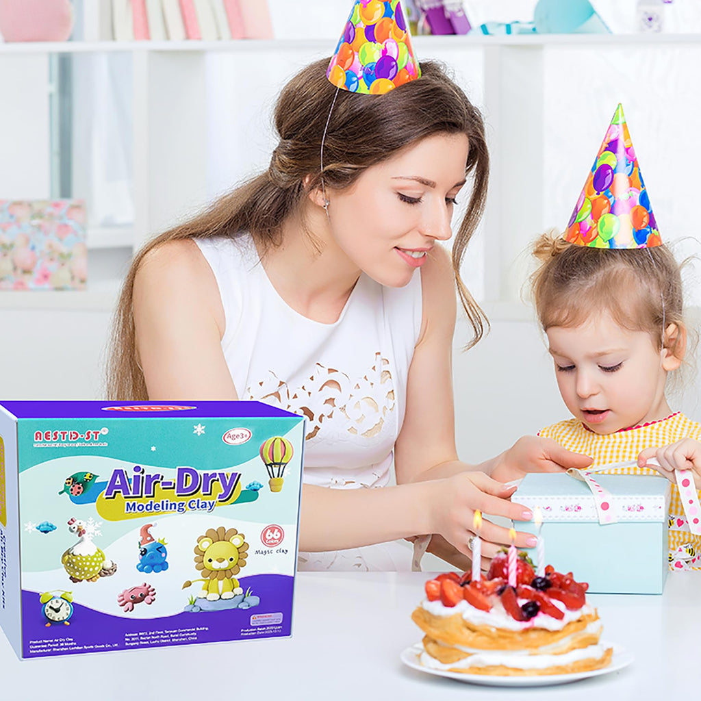 Aestd-ST Air Dry Clay 42 Colors, Modeling Clay for Kids, DIY Magic Clay, Molding Clay Kit with Sculpting Tools, Non-Sticky Soft and Super Light, Arts and Crafts Gift for Boys Girls Kids