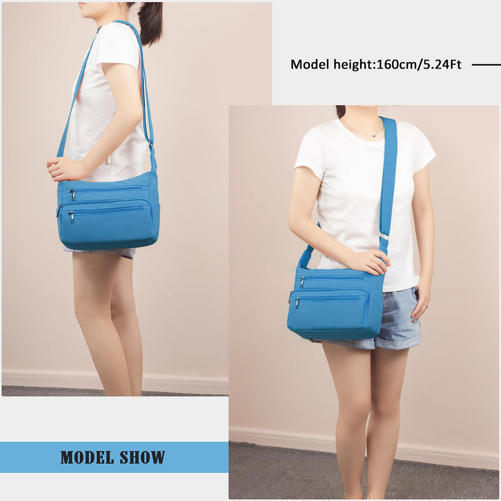 VOLGANIK ROCK RFID Purses for Women Fabric Nylon Multi Pocket Crossbody Bag Ladies Travel Handbag