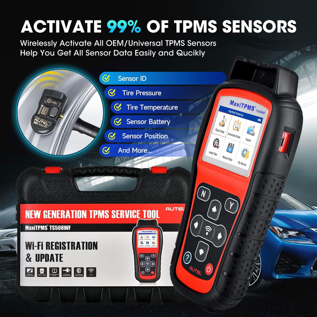 Autel MaxiTPMS TS508WF TPMS Programming Tool, 2026 Upgrade WiFi Ver. of TS508 TS501 TS408 TS601, Tire Pressure Monitor, Program MX-Sensors 315/433MHz, Relearn Activate All Sensors, TPMS Reset Diagnose