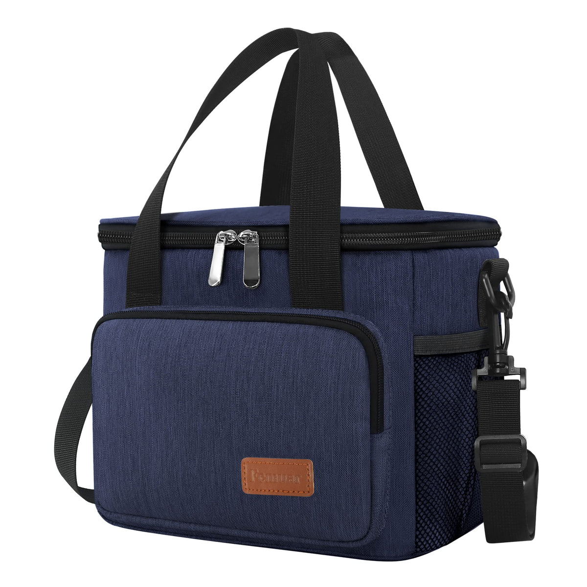 Femuar Lunch Bags for Women/Men, Insulated Lunch Bag for Work Office Picnic - Large Lunch Cooler Bag Leakproof Lunch Box with Adjustable Shoulder Strap for Adults - Grey (15L)