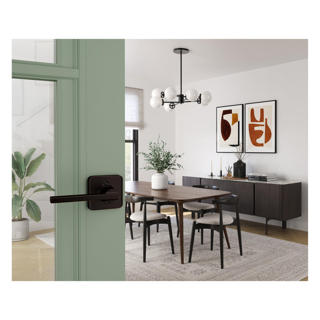 Schlage F10 LAT 716 Latitude Door Lever, Hall & Closet Passage Lock, Aged Bronze