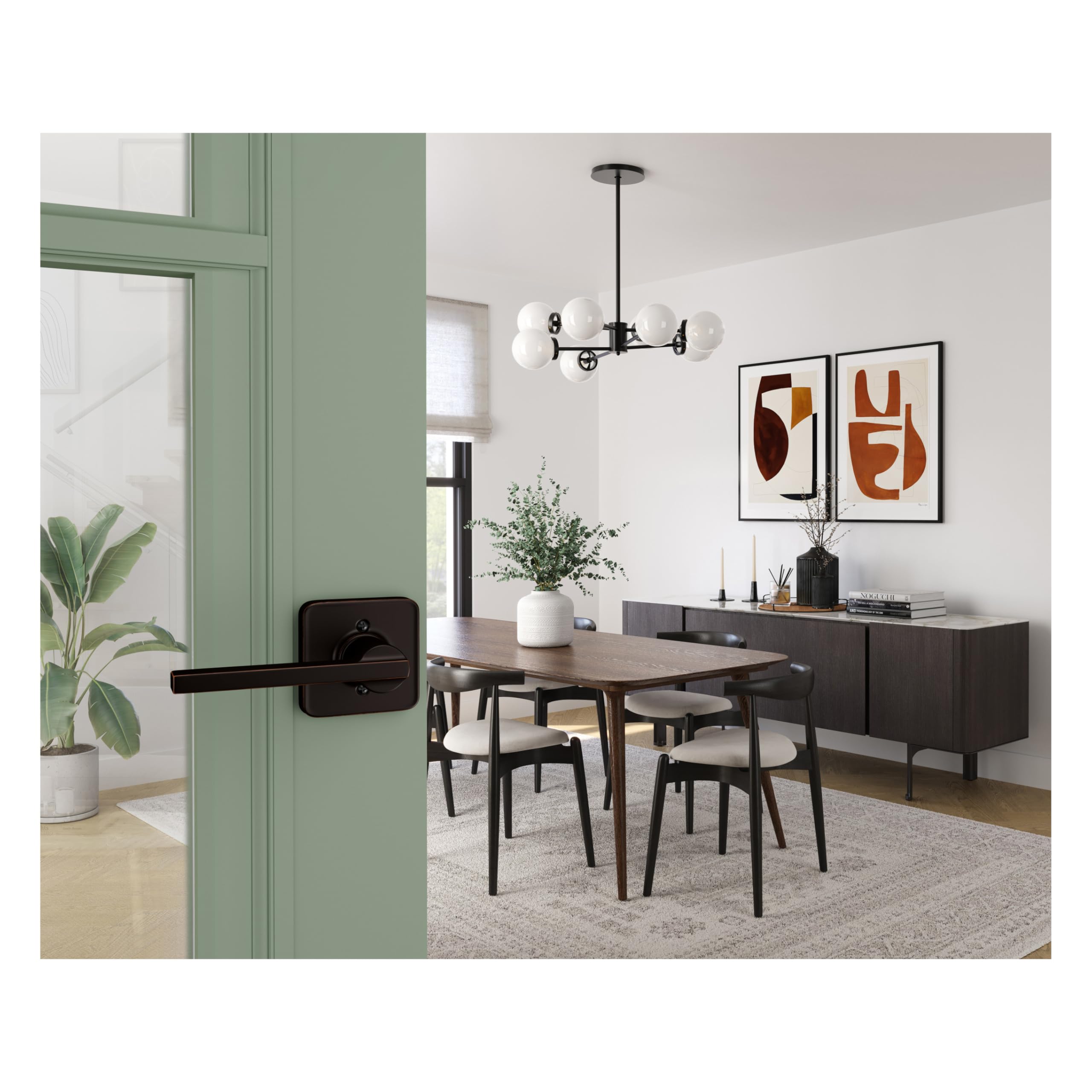 Schlage F10 LAT 716 Latitude Door Lever, Hall & Closet Passage Lock, Aged Bronze