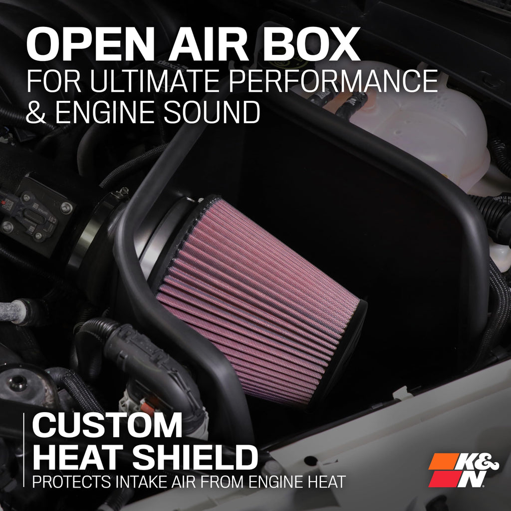 K&N Cold Air Intake System: High-Flow Air Filter, Increase Performance & Towing: Compatible with 2009-2014 Chevy/GMC/Cadillac Silverado, Suburban, Tahoe, Sierra, Yukon, Escalade, Avalanche, 57-3070