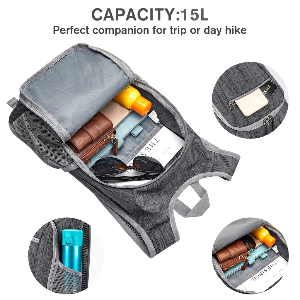 G4Free 10L/15L Hiking Backpack Lightweight Packable Hiking Daypack Small Travel Outdoor Foldable Shoulder Bag
