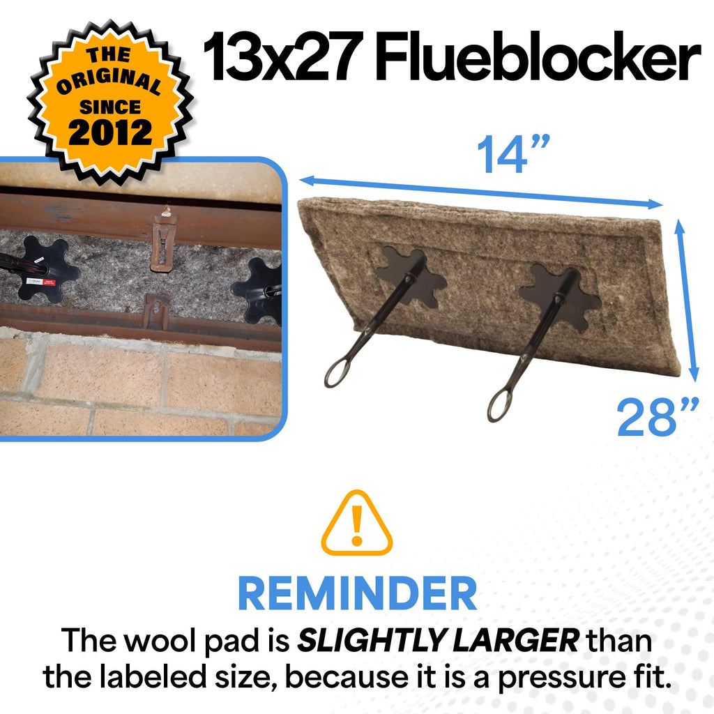 Flueblocker for 5"X14" Chimney Flue – Chimney Sheep Fireplace Draft Stopper Plug Replacement Damper Fireplace Tool – Better Than Inflatable Pillow or Balloon–Save Energy Block Odor & Debris